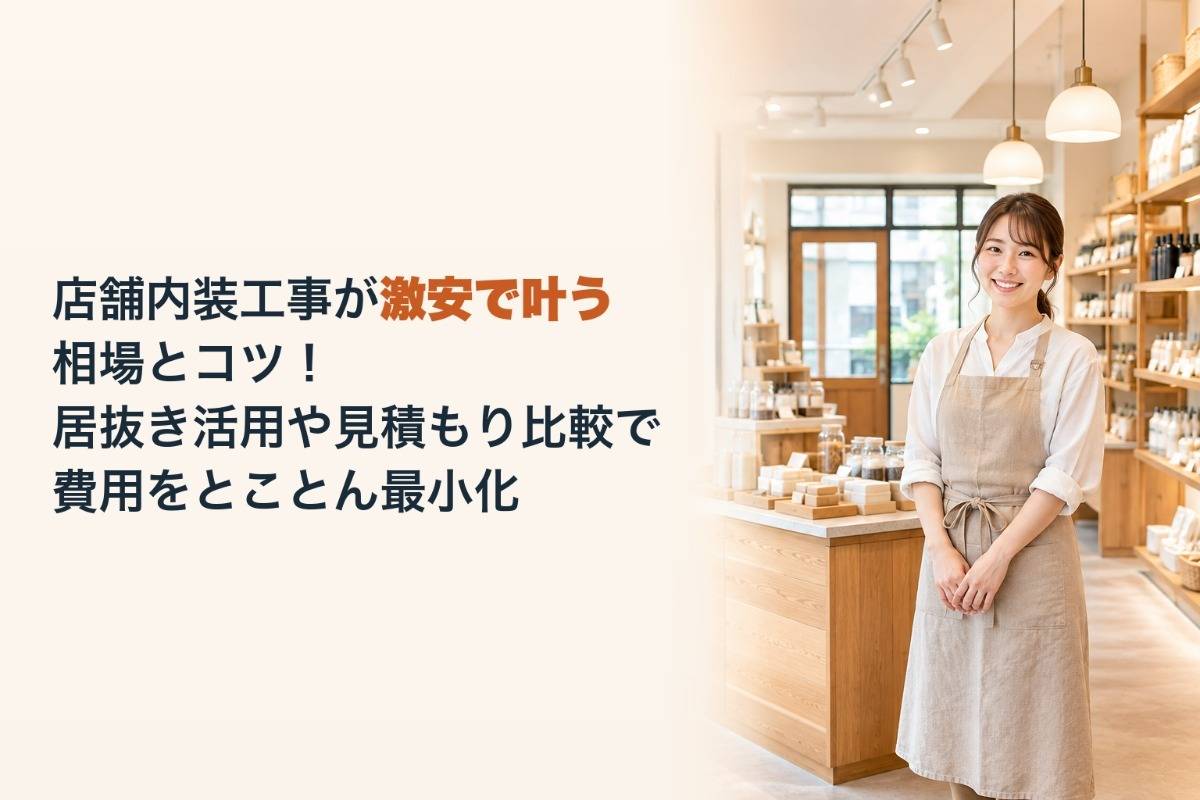 店舗内装工事が激安で叶う相場とコツ！居抜き活用や見積もり比較で費用をとことん最小化