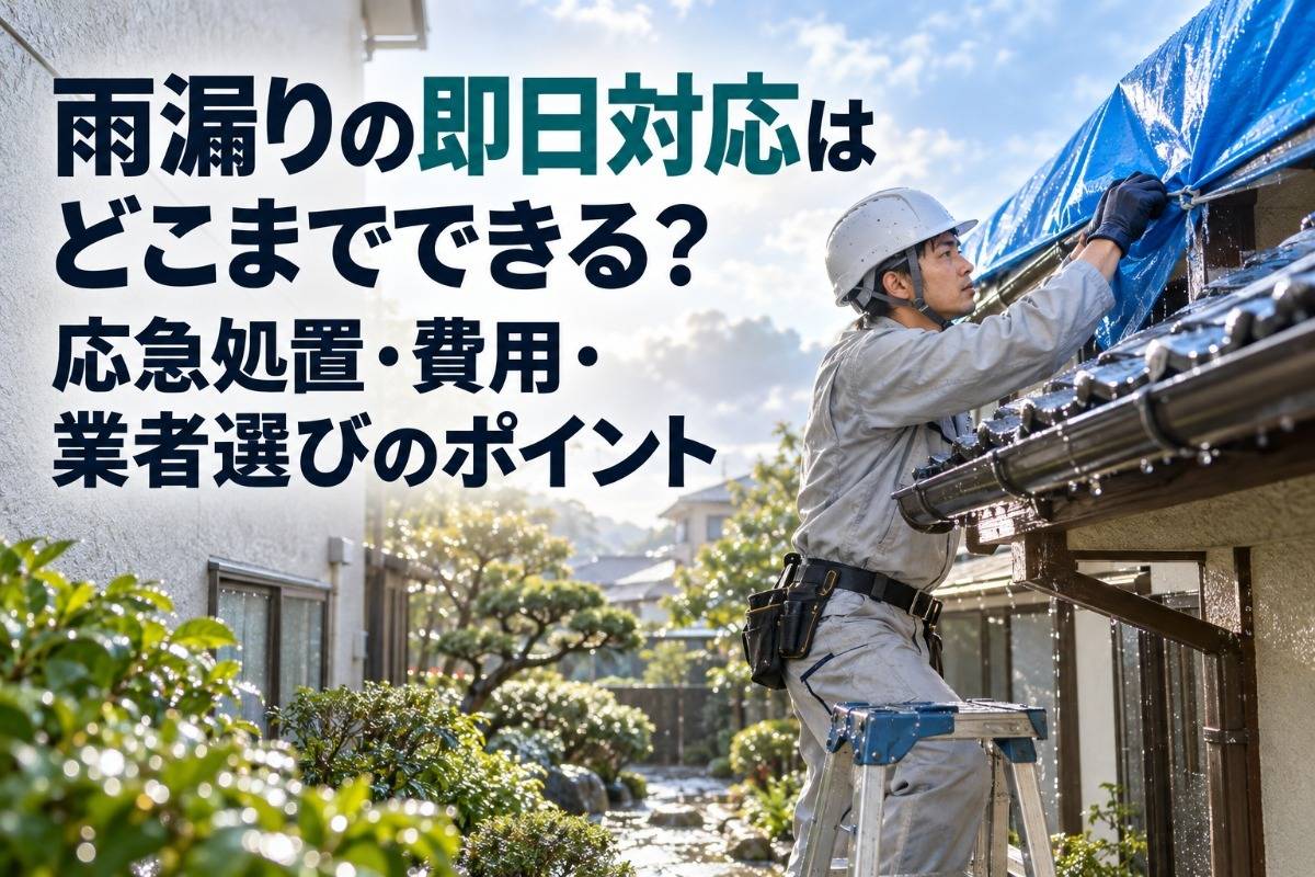 雨漏りの即日対応はどこまでできる？応急処置・費用・業者選びのポイント
